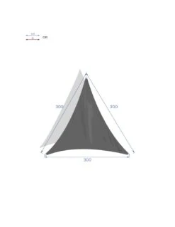 Voile D'ombrage Curacao Triangulaire 3 X 3 X 3 M - Polyester - Blanc -Produits De Jardin voile d ombrage curacao triangulaire 3 x 3 x 3 m polyester blanc 2